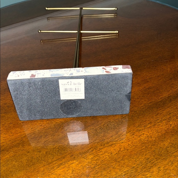 Sass & Belle Double Terazzo Gold Jewelry Stand. NWOT. 12-1/2” tall. - Picture 3 of 5